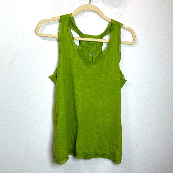 ALO Yoga Tops - (A1) Alo Yoga Tank Top with Mesh at Swimmer Ends, Size L